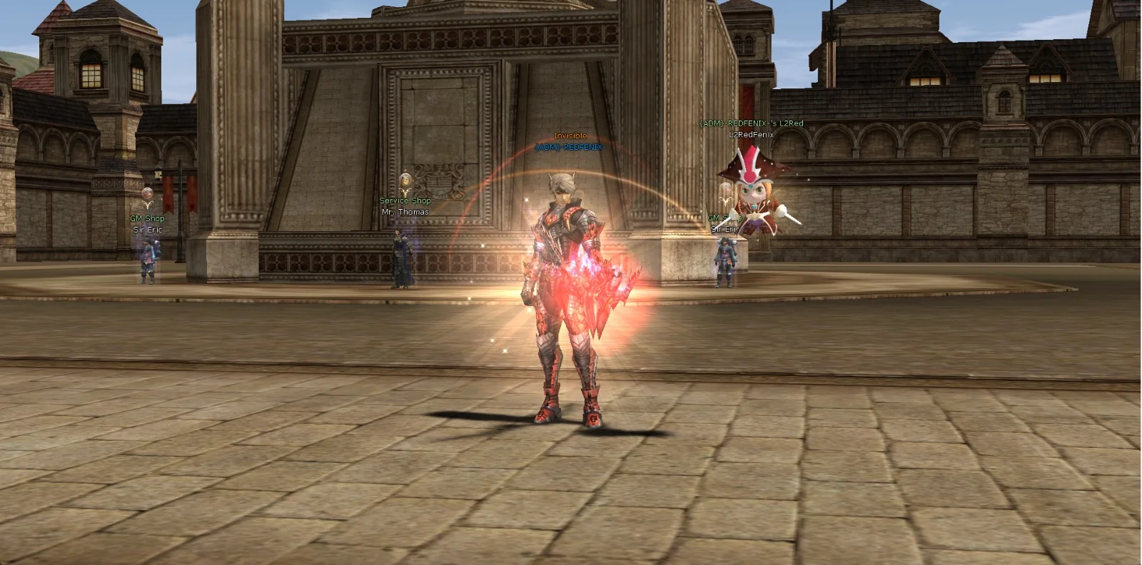 Personagem com equipamento custom do RedFenix